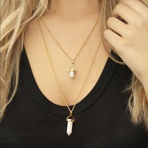 Sterling Forever Marble Layered Stone Necklace NEW